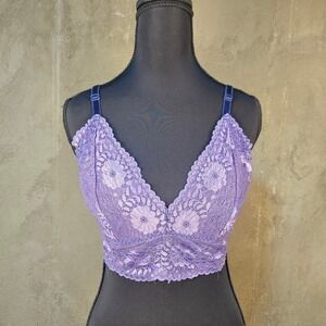 Escanté Purple Lace‎ Bralette L Y2K 90s Tumblr Whimsigoth Fairy Grunge Layering